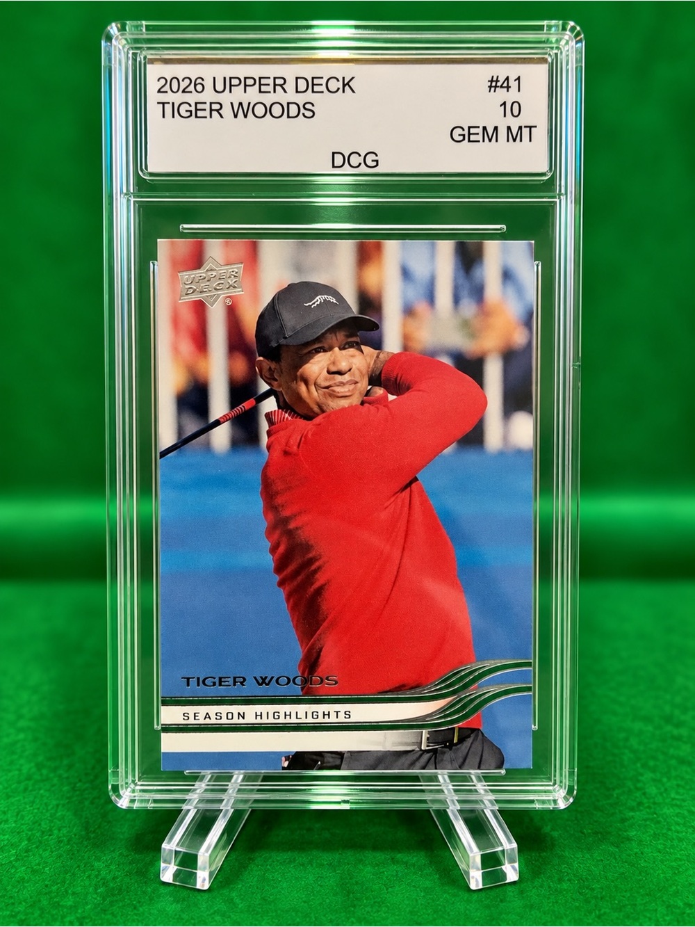 2026 Upper Deck Tiger Woods Trading Card - Red